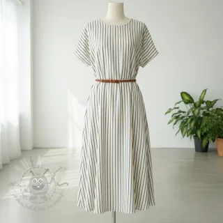 Dvoslojna gaza/muslin YARN DYED Thin strip navy