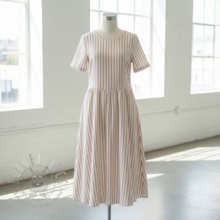 Dvoslojna gaza/muslin YARN DYED Thin strip mauve