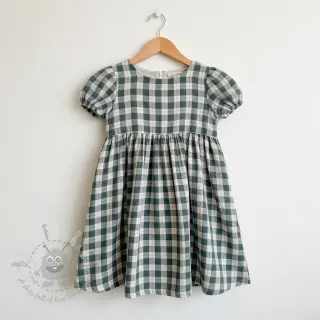 Dvojna gaza/muslin Double sided CHECKS MINI cyan