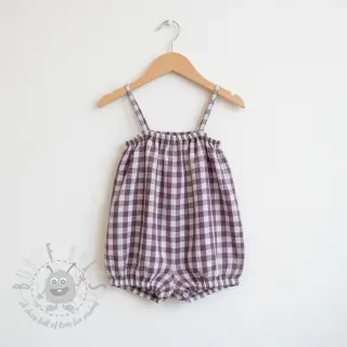 Dvojna gaza/muslin Double sided CHECKS MINI grape