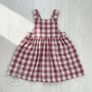 Dvojna gaza/muslin Double sided CHECKS MINI rosewood