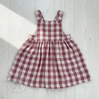 Dvojna gaza/muslin Double sided CHECKS MINI rosewood