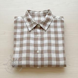 Dvojna gaza/muslin Double sided CHECKS MINI sand