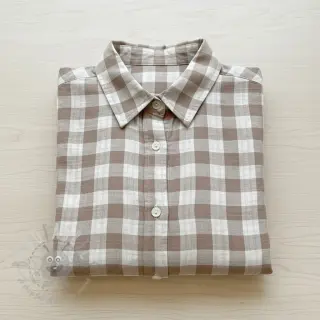 Dvojna gaza/muslin Double sided CHECKS MINI sand