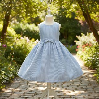 Dvojna gaza/muslin YARN DYED Stripes light blue