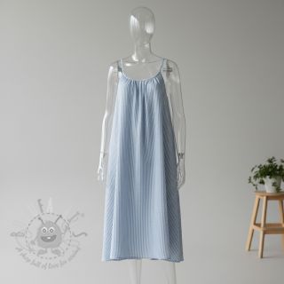 Dvojna gaza/muslin YARN DYED Stripes light blue