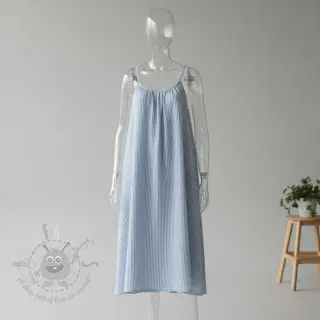 Dvojna gaza/muslin YARN DYED Stripes light blue