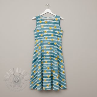 Dvojna gaza/muslin Happy faces jeans digital print