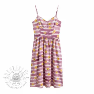 Dvojna gaza/muslin Happy faces blush digital print