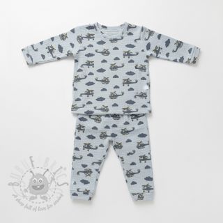 Dvojna gaza/muslin Helicopters light blue