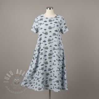 Dvojna gaza/muslin Helicopters light blue