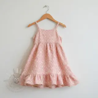 Dvojna gaza/muslin JACQUARD Dots pink