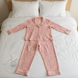 Dvojna gaza/muslin JACQUARD Dots pink