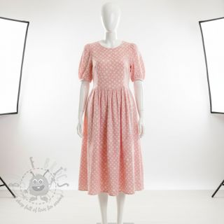 Dvojna gaza/muslin JACQUARD Dots pink