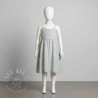 Dvojna gaza/muslin JACQUARD Dots light blue