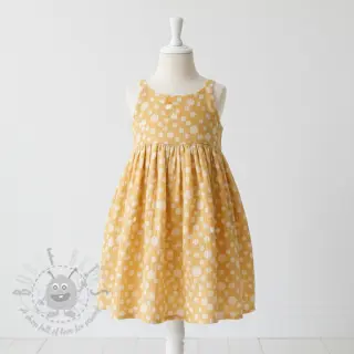 Dvojna gaza/muslin JACQUARD Dots dark yellow