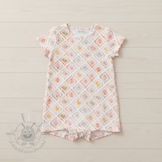 Dvojna gaza/muslin Geo watercolour mauve digital print