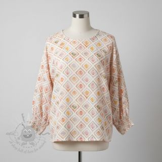 Dvojna gaza/muslin Geo watercolour mauve digital print