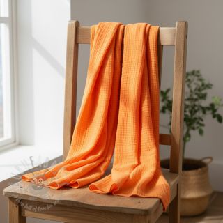 Dvoslojna gaza/muslin NEON ORANGE ORGANIC