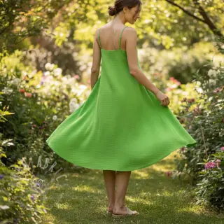 Dvoslojna gaza/muslin NEON LIME ORGANIC
