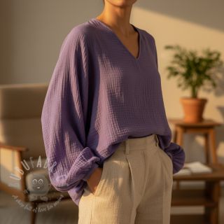 Dvojna gaza/muslin lavender ORGANIC