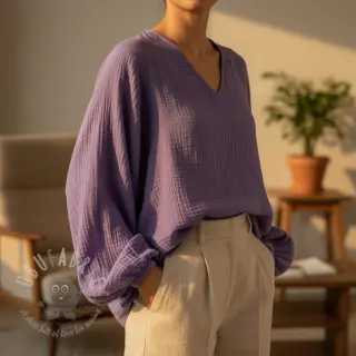 Dvojna gaza/muslin lavender ORGANIC