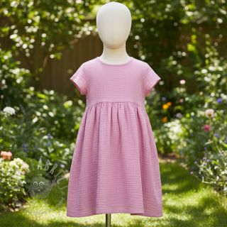 Dvojna gaza/muslin light pink ORGANIC