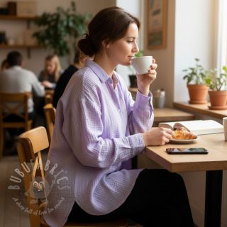 Dvojna gaza/muslin bright violet