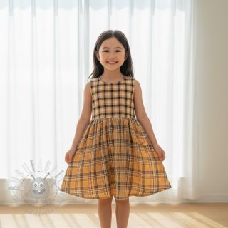 Dvojna gaza/muslin Double sided CHECKS multicolour brown