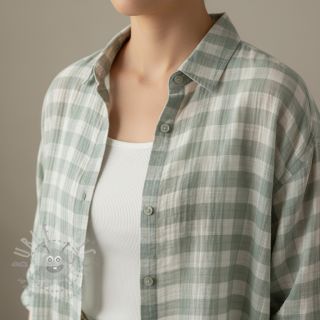 Dvojna gaza/muslin Double sided CHECKS MINI nile