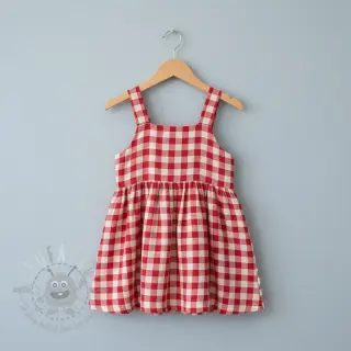 Dvojna gaza/muslin Double sided CHECKS MINI red