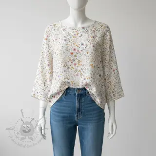 Dvojna gaza/muslin Lovely meadow white