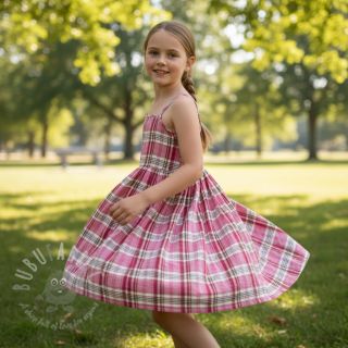 Dvojna gaza/muslin Double sided CHECKS pink