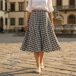Dvojna gaza/muslin Double sided CHECKS MINI black
