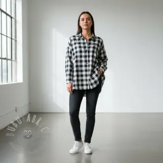 Dvojna gaza/muslin Double sided CHECKS MINI black