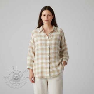 Dvostrana muslin Double sided CHECKS MINI beige