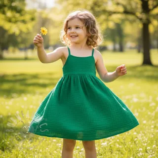 Dvojna gaza/muslin hunter green
