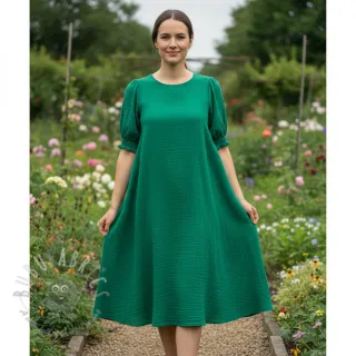 Dvojna gaza/muslin hunter green
