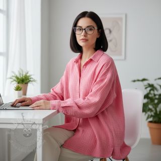 Dvojna gaza/muslin pink ORGANIC