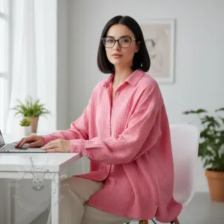Dvojna gaza/muslin pink ORGANIC