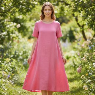 Dvojna gaza/muslin pink ORGANIC