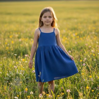 Dvojna gaza/muslin cobalt ORGANIC