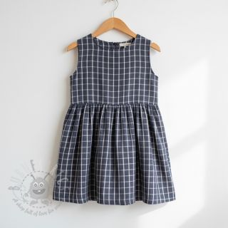 Dvojna gaza/muslin Double sided Checks navy melange