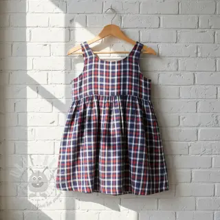 Dvojna gaza/muslin Double sided Checks navy