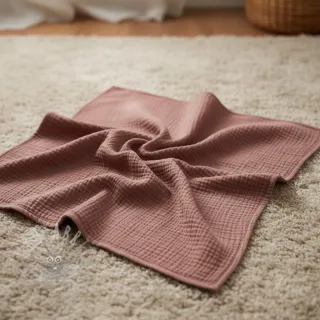 Dvojna gaza/muslin old blush ORGANIC