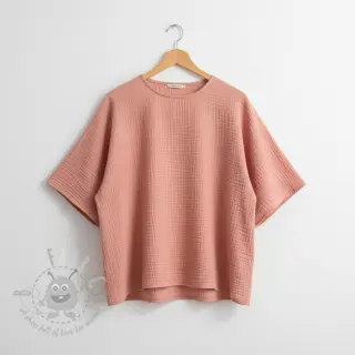 Dvoslojna gaza/muslin soft rose ORGANIC