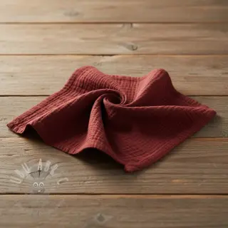 Dvojna gaza/muslin bordo ORGANIC