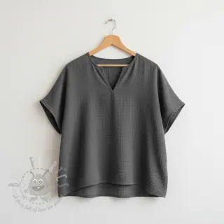 Dvojna gaza/muslin dark grey