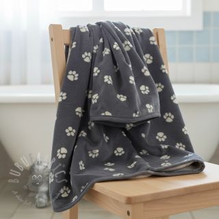 Wellness Fleece Dog paw dark grey