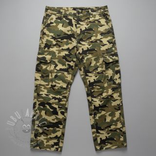 JEANS DENIM STRETCH Camouflage camo green
